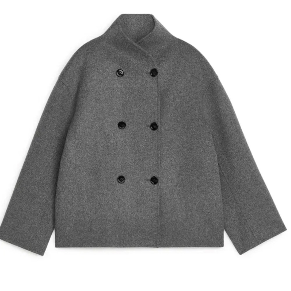 Exquisite ARKET Double-Face Wool Jacket Color Gray Size EU 38 -6 US - Picture 2 of 14